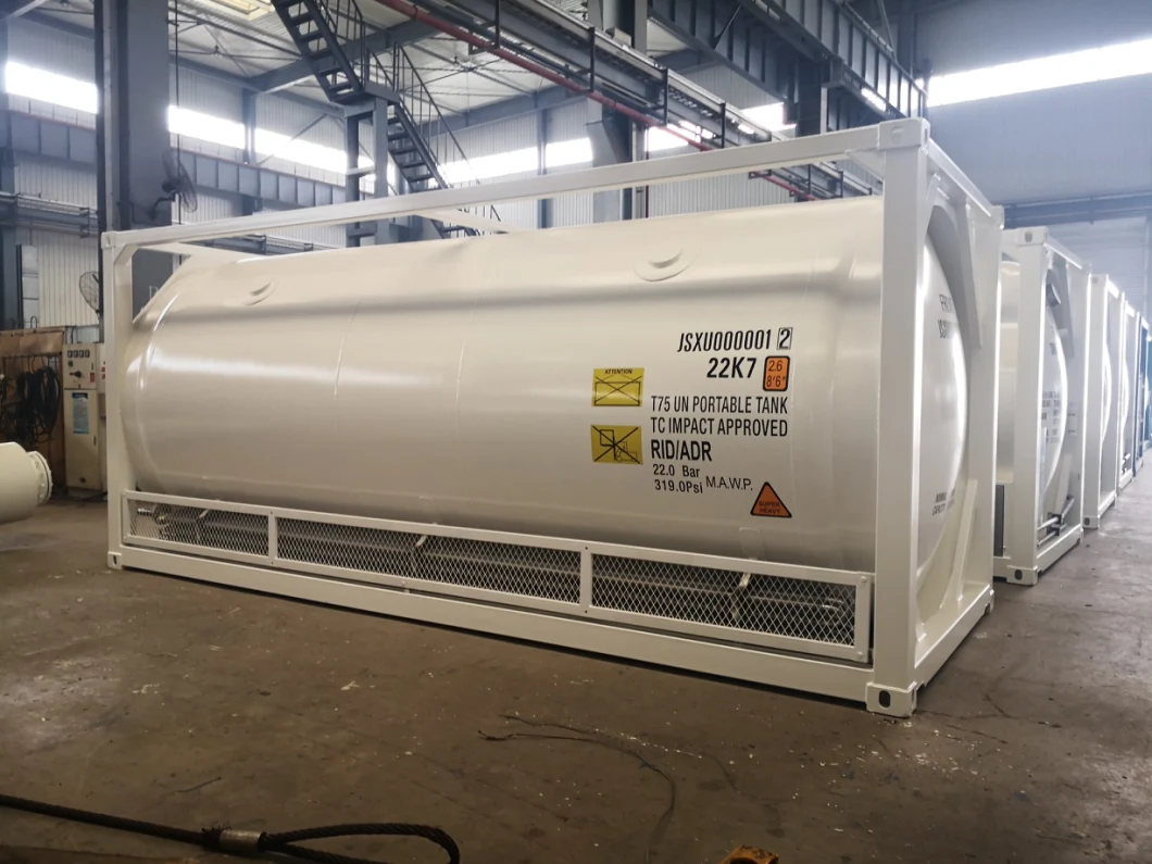 Factory Price 20/40feet T75 Cryogenic Storage ISO Silo LNG/Lar/Lin/Lox/N2o/Hydrogen/Methane/Ethylene Storage Tank Container