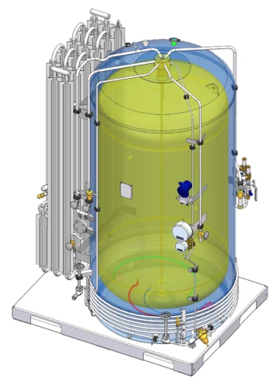 Vaporizador ambiental de aire de oxígeno líquido de alta presión 100nm3/H para gasolinera