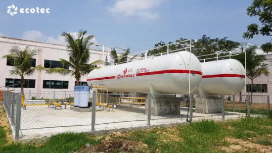 Tanque de almacenamiento de gas Ecotec 30tons LPG Skid para gasolinera de reabastecimiento de cilindros